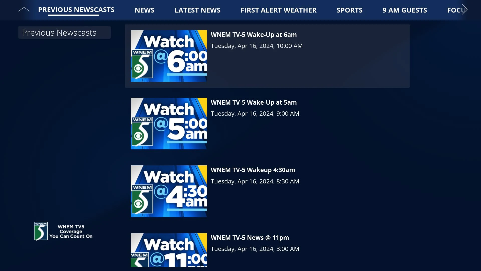 WNEM TV5 News screenshot