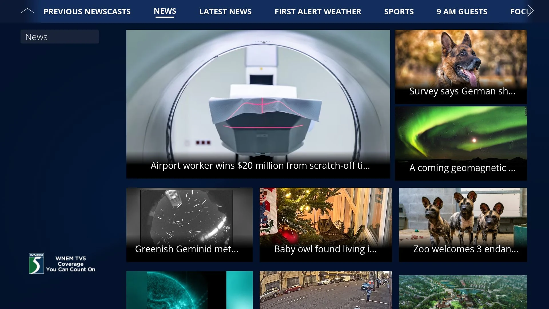 WNEM TV5 News screenshot